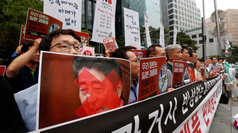 जापानिज समान प्रतिबन्दको माग गर्दै कोरियामा विरोध प्रर्दशन