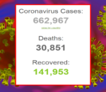 कोरोना अपडेटः झण्डै ३१ हजारको मृत्यु, ६ लाख ६२ हजारलाई संक्रमण